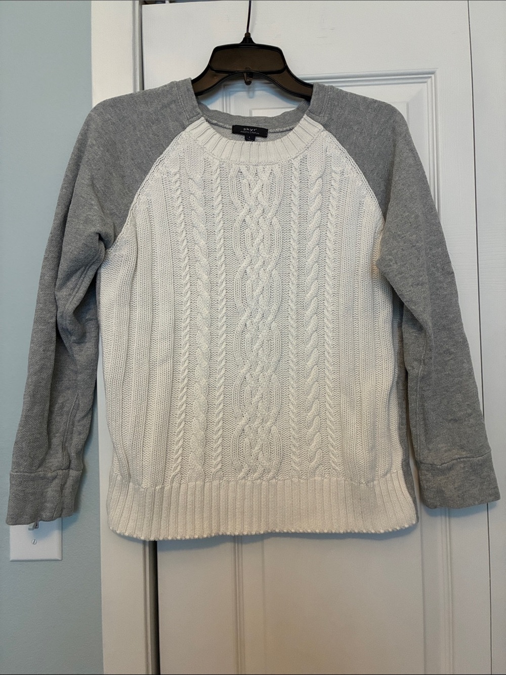 Cute gray and white sweater